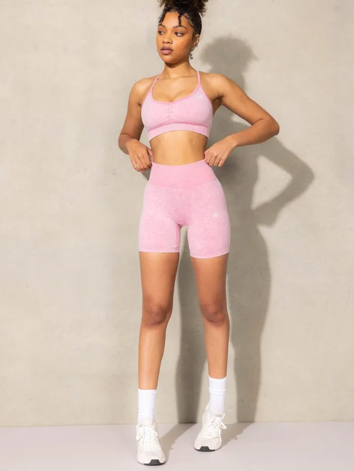 Sports Bras Womens Ryderwear Stonewash Seamless Sports Bra Pink Stonewash