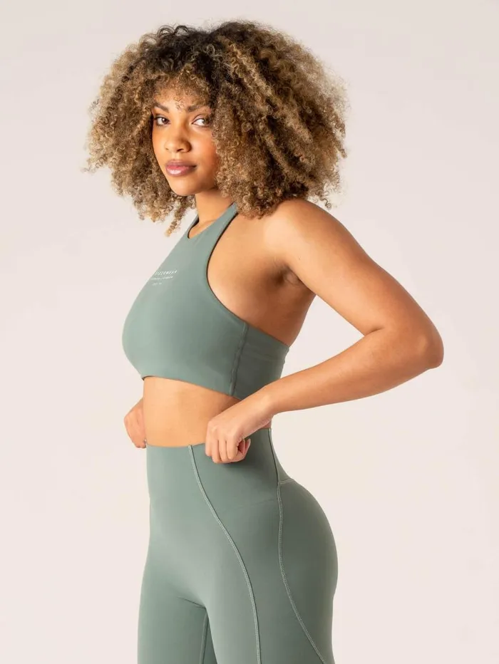 Sports Bras Womens Ryderwear Stride Halter Sports Bra Sage