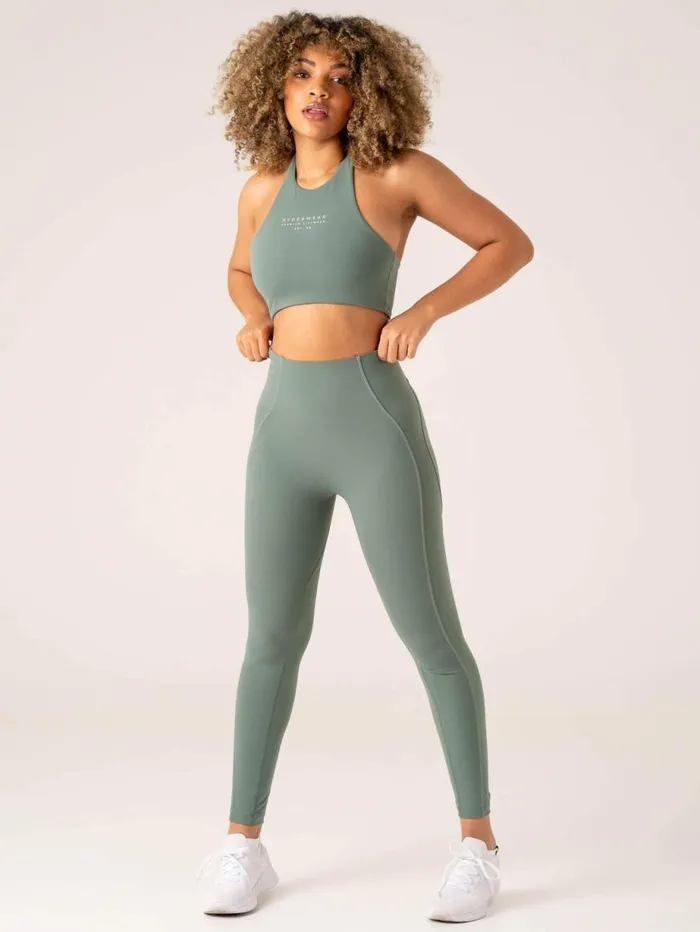 Sports Bras Womens Ryderwear Stride Halter Sports Bra Sage