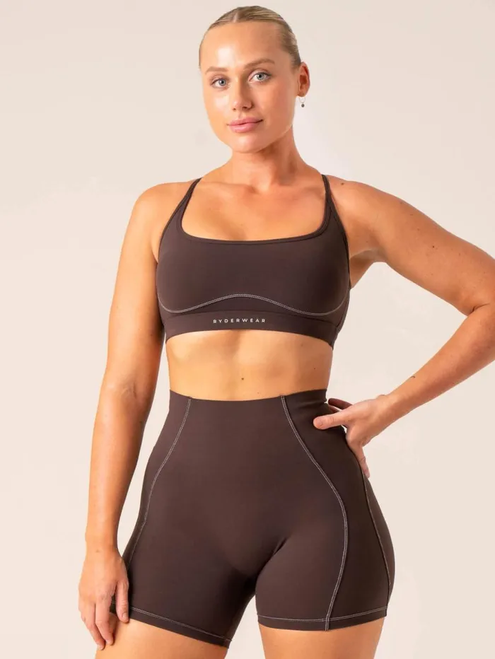 Sports Bras Womens Ryderwear Stride Sports Bra Chocolate