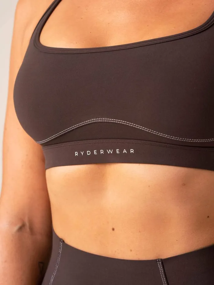 Sports Bras Womens Ryderwear Stride Sports Bra Chocolate