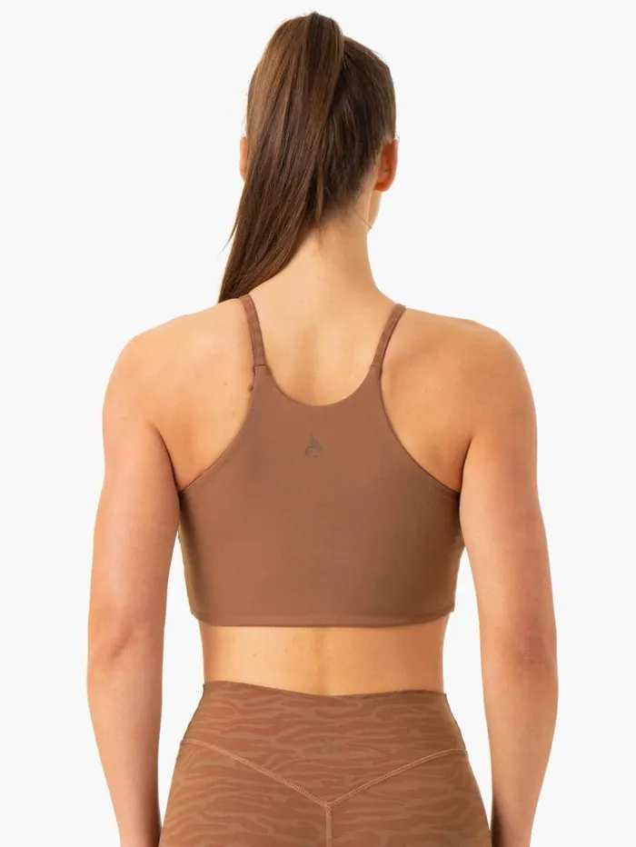 Sports Bras Womens Ryderwear Transform Reversible Sports Crop Chocolate Zebra