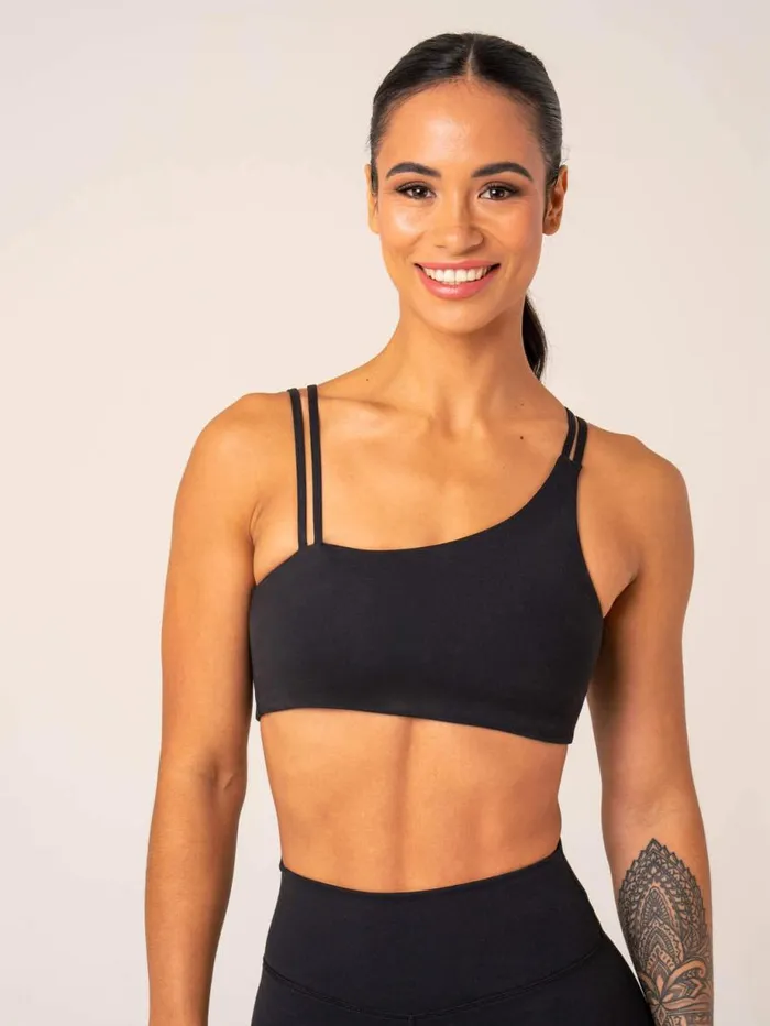Sports Bras Womens Ryderwear Unstoppable One Shoulder Sports Bra Black