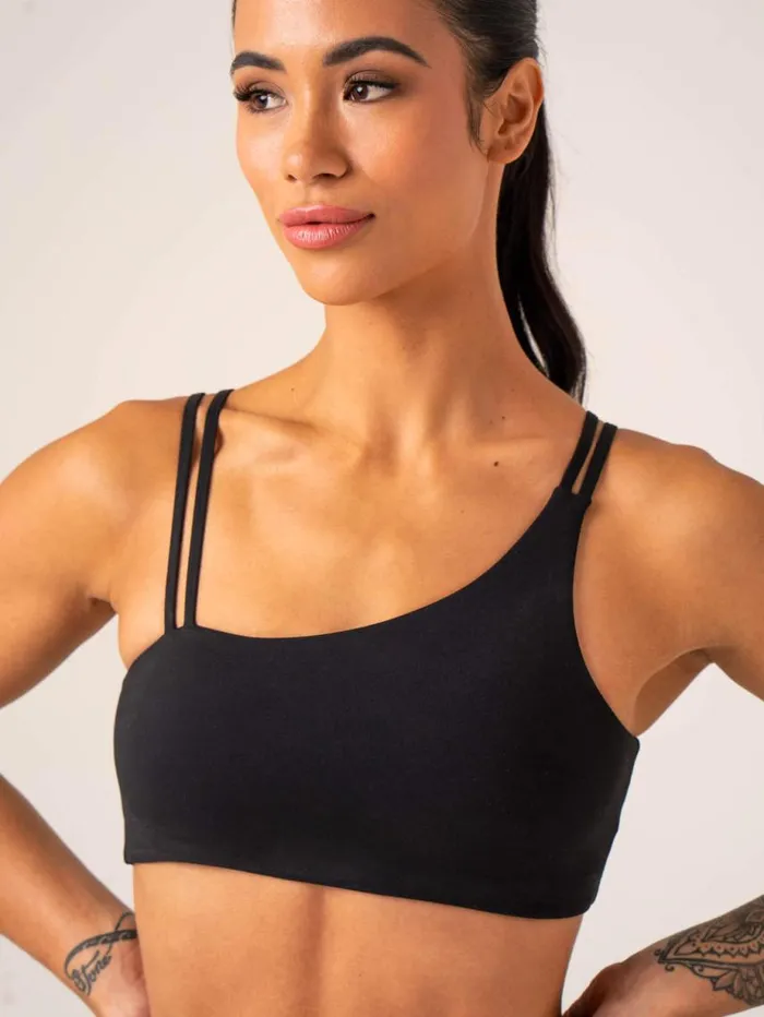 Sports Bras Womens Ryderwear Unstoppable One Shoulder Sports Bra Black