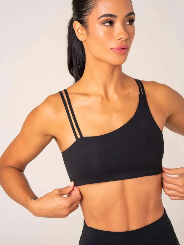Sports Bras Womens Ryderwear Unstoppable One Shoulder Sports Bra Black