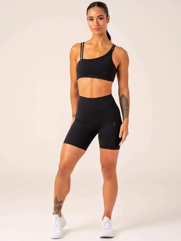 Sports Bras Womens Ryderwear Unstoppable One Shoulder Sports Bra Black