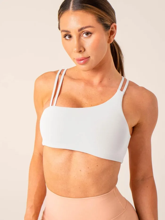 Sports Bras Womens Ryderwear Unstoppable One Shoulder Sports Bra White
