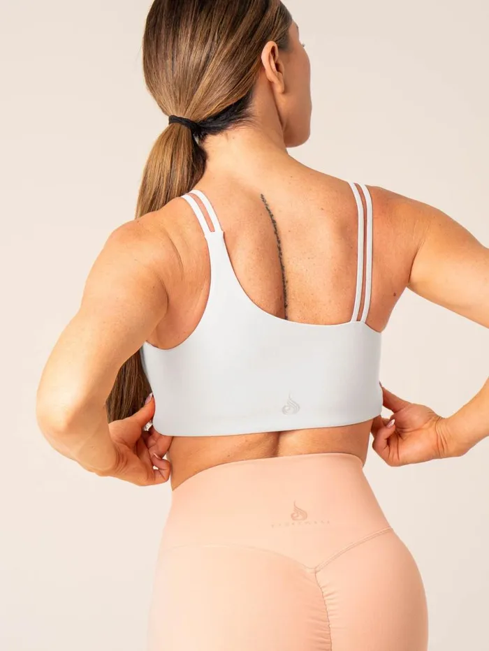 Sports Bras Womens Ryderwear Unstoppable One Shoulder Sports Bra White