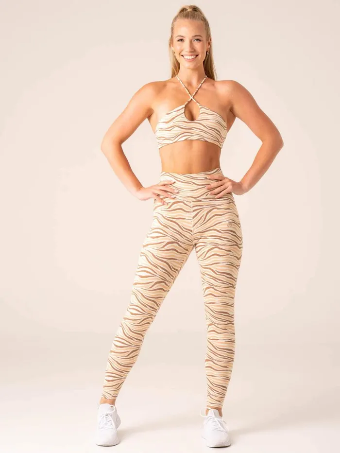 Sports Bras Womens Ryderwear Unstoppable Sports Bra Vanilla Zebra