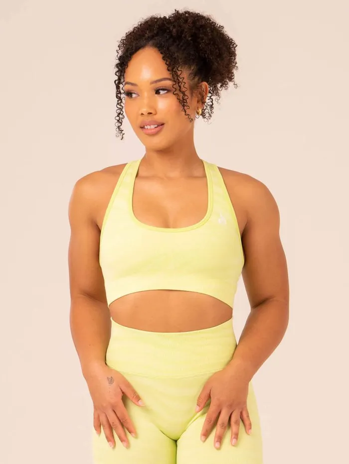 Sports Bras Womens Ryderwear Zebra Seamless Sports Bra Lime Zebra