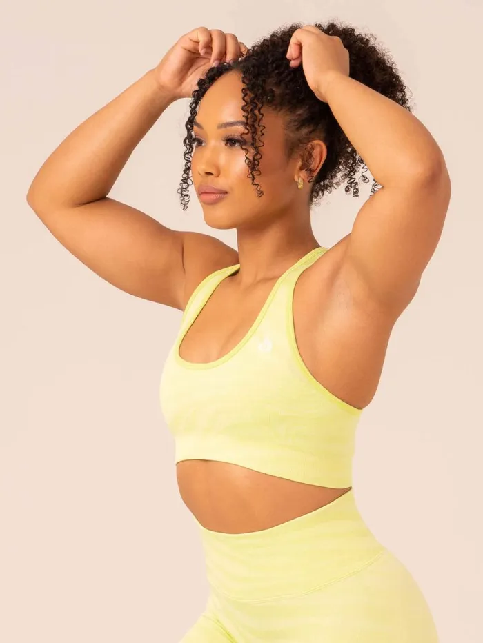 Sports Bras Womens Ryderwear Zebra Seamless Sports Bra Lime Zebra