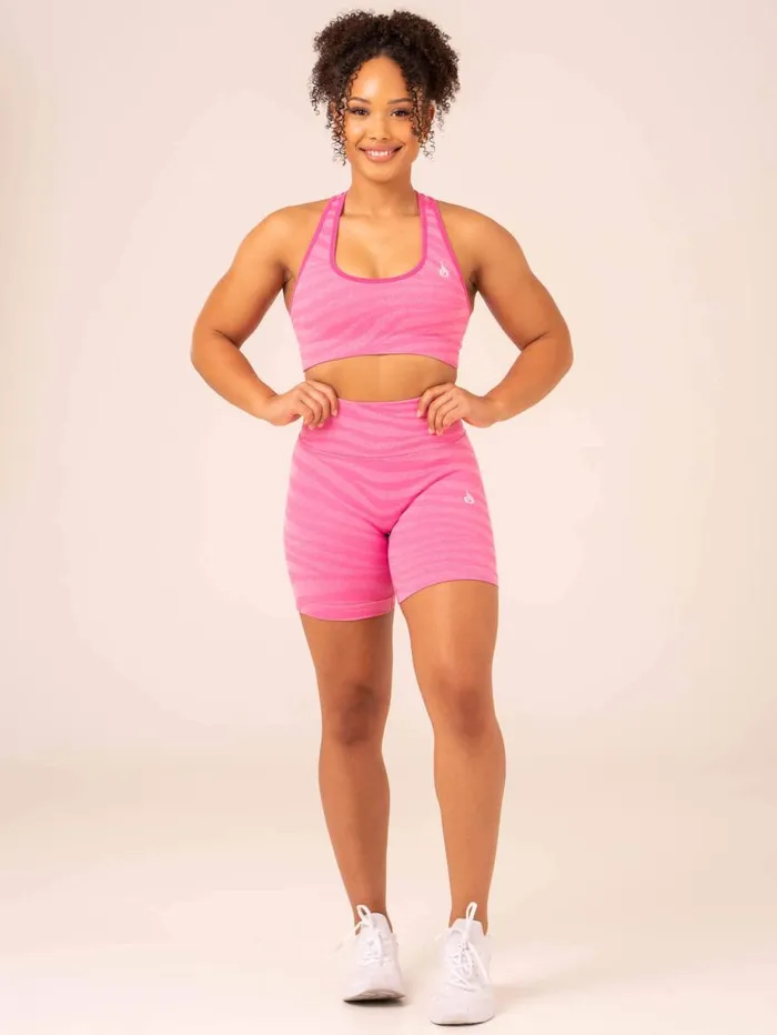 Sports Bras Womens Ryderwear Zebra Seamless Sports Bra Pink Zebra