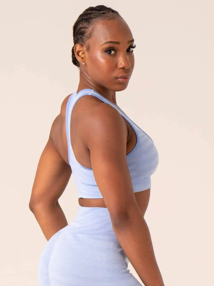 Sports Bras Womens Ryderwear Zebra Seamless Sports Bra Sky Blue Zebra