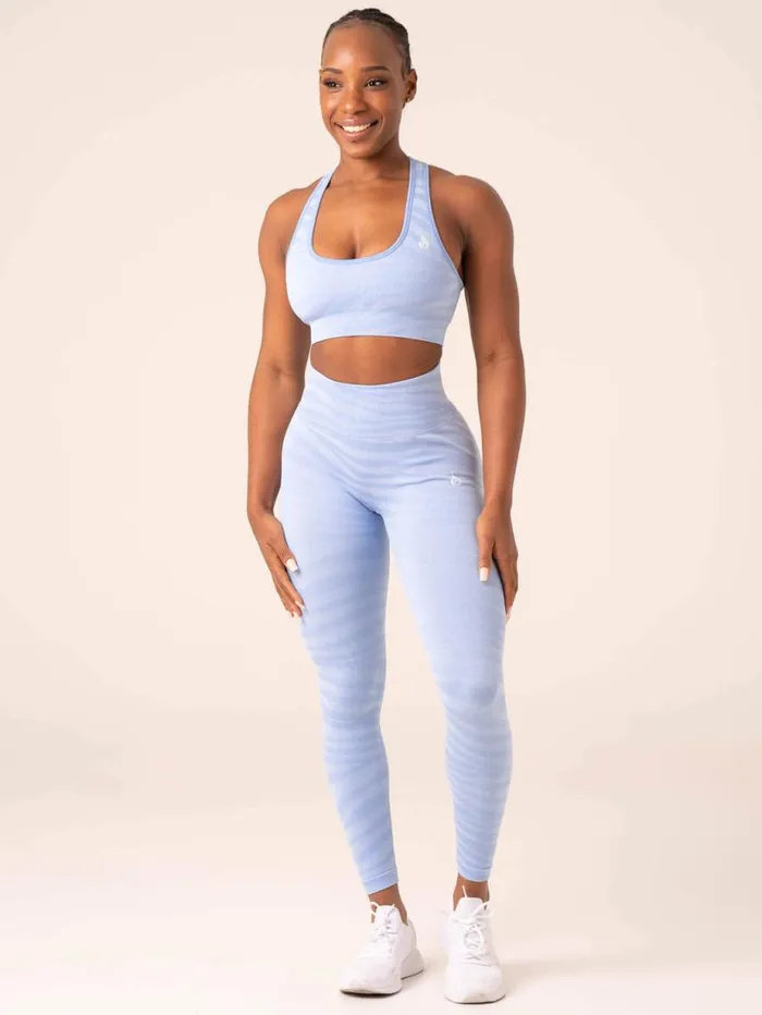 Sports Bras Womens Ryderwear Zebra Seamless Sports Bra Sky Blue Zebra