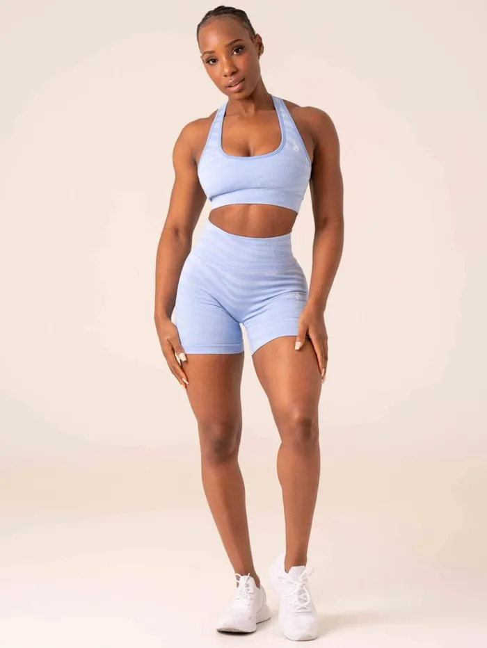 Sports Bras Womens Ryderwear Zebra Seamless Sports Bra Sky Blue Zebra