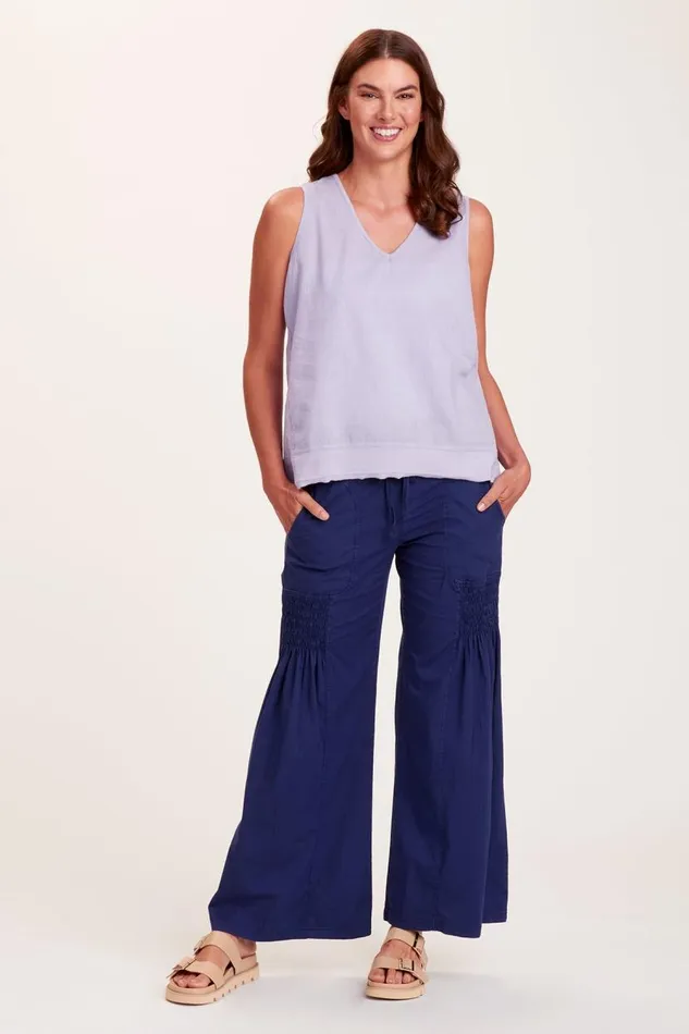 Sprightly Wide Leg Hague Blue Pigment Clothing XCVI Pants