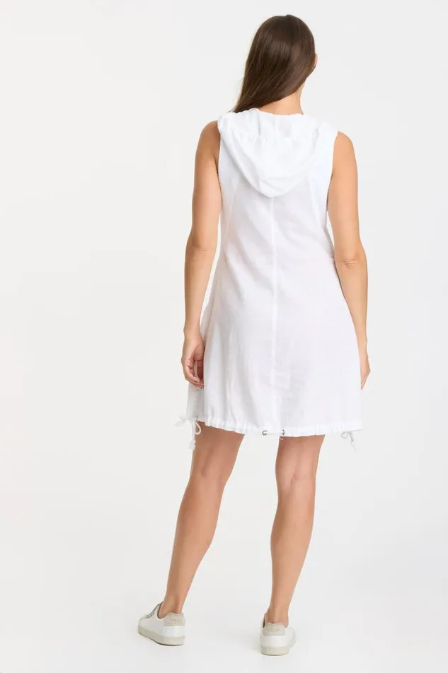 Sumi Hooded Tank Dress 20 White Clothing XCVI Dresses