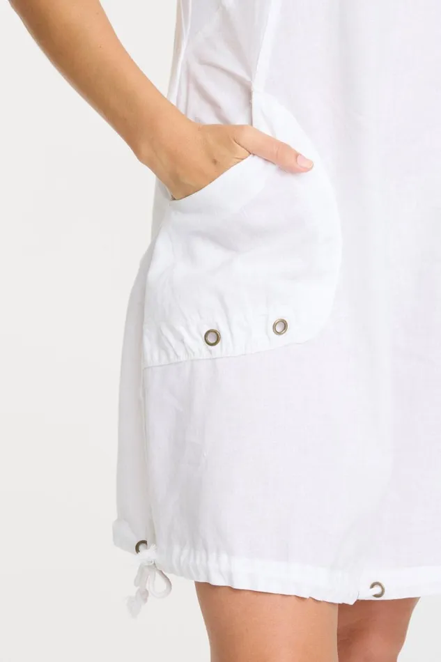 Sumi Hooded Tank Dress 20 White Clothing XCVI Dresses