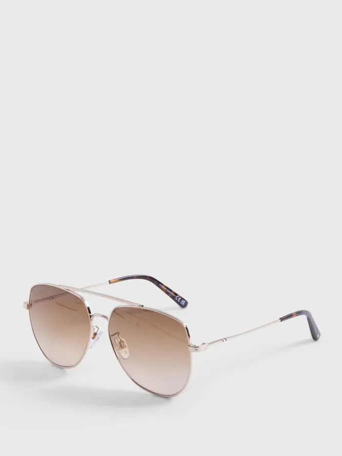 Sunglasses and Eyewear Mens Paul Stuart BALLY Shiny Rose Gold Aviator Sunglasses Rose Gold