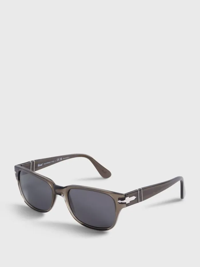 Sunglasses and Eyewear Mens Paul Stuart Persol Transparent Grey Sunglasses Dark Grey