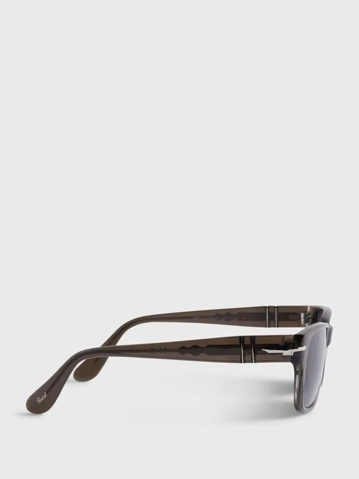 Sunglasses and Eyewear Mens Paul Stuart Persol Transparent Grey Sunglasses Dark Grey