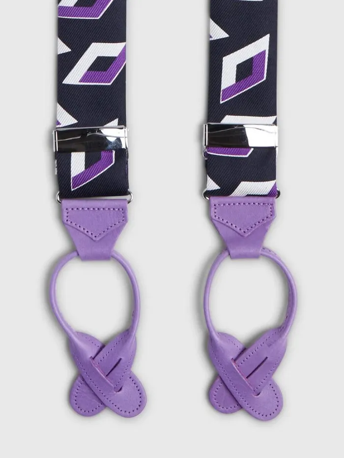 Suspenders Mens Paul Stuart Silk Geometric Diamond Braces Navy Suspenders Mens Paul Stuart Silk Geometric Diamond Braces Navy