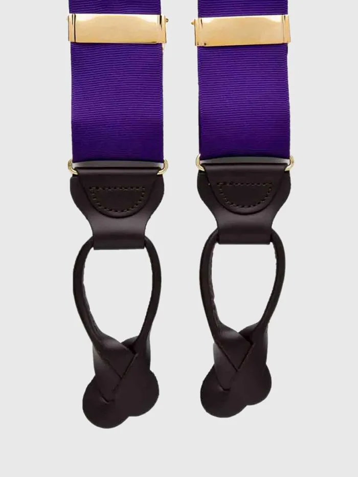 Suspenders Mens Paul Stuart Solid Grosgrain Braces Auburn