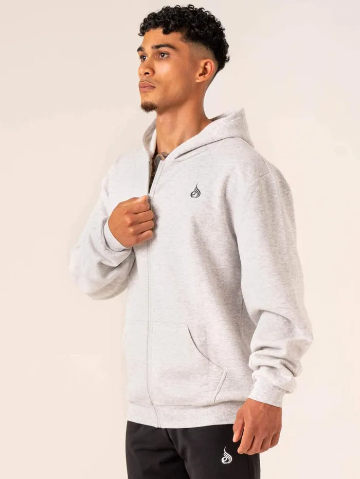Sweaters and Hoodies Mens Ryderwear Emerge Track Jacket Snow Grey Marl