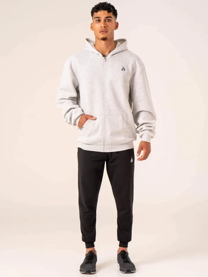 Sweaters and Hoodies Mens Ryderwear Emerge Track Jacket Snow Grey Marl