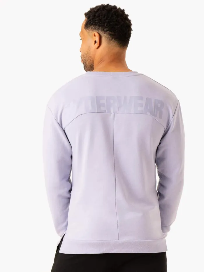 Sweaters and Hoodies Mens Ryderwear Heritage Crew Neck Lavender