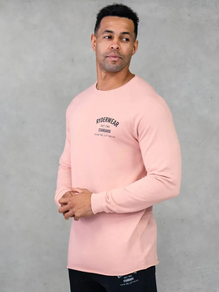 Sweaters and Hoodies Mens Ryderwear Legacy Crewneck Faded Pink