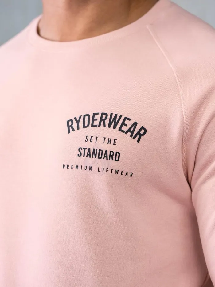 Sweaters and Hoodies Mens Ryderwear Legacy Crewneck Faded Pink