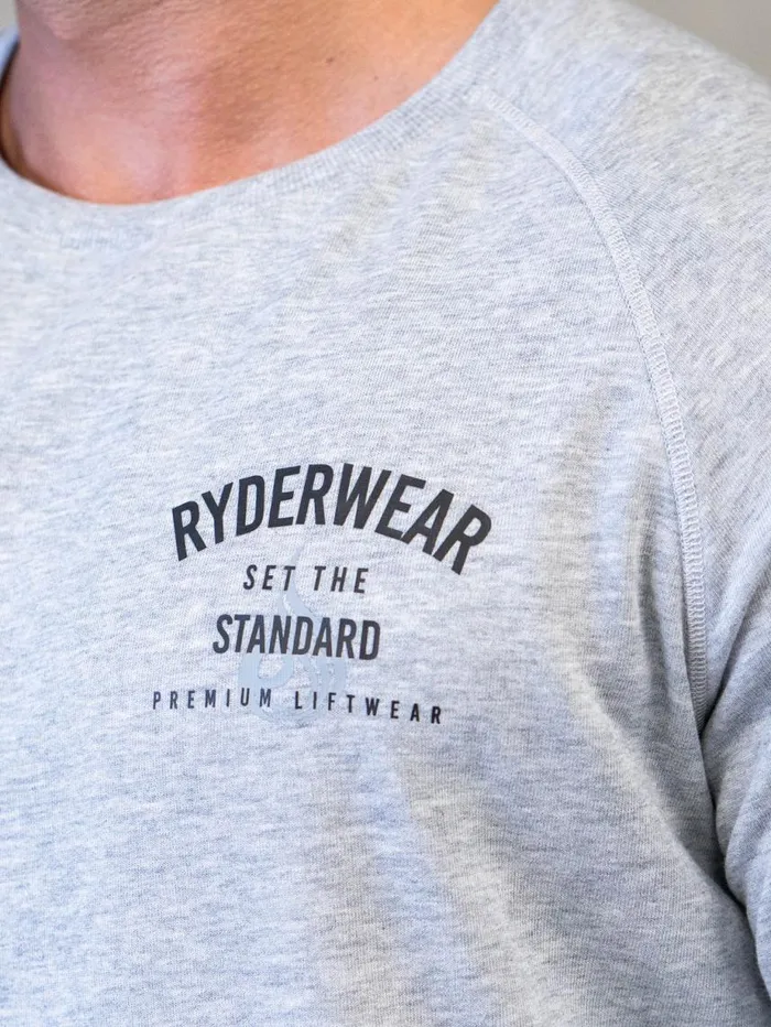 Sweaters and Hoodies Mens Ryderwear Legacy Crewneck Grey Marl