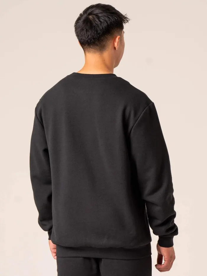 Sweaters and Hoodies Mens Ryderwear Men039s Collegiate Crew Neck Black