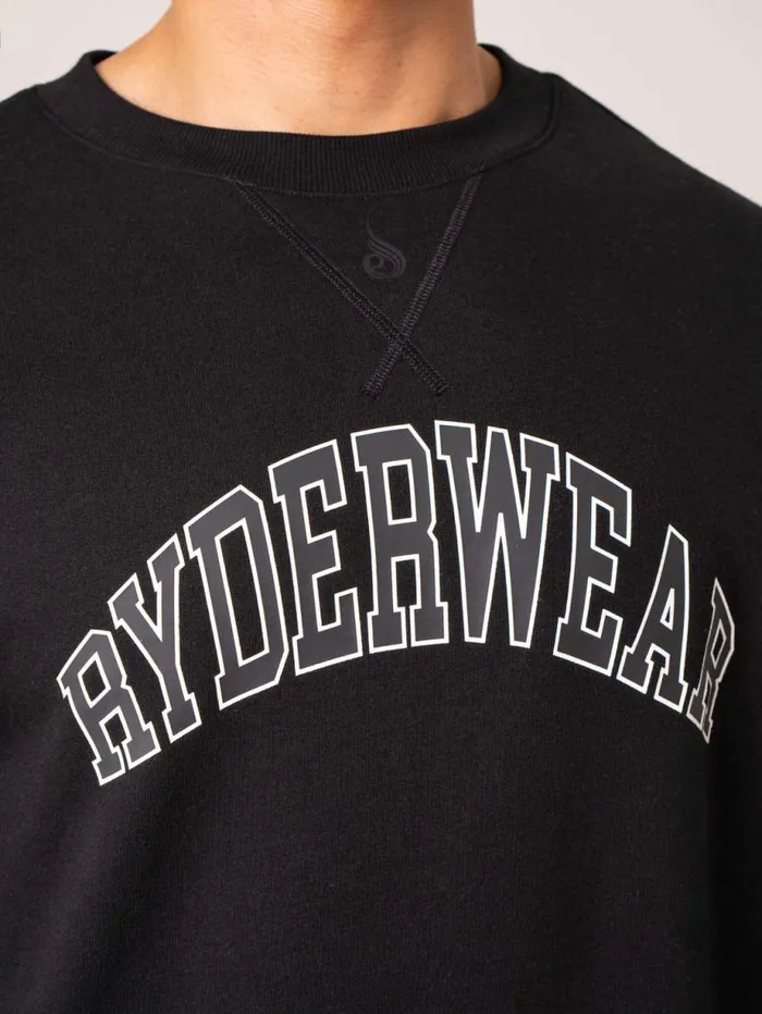 Sweaters and Hoodies Mens Ryderwear Men039s Collegiate Crew Neck Black
