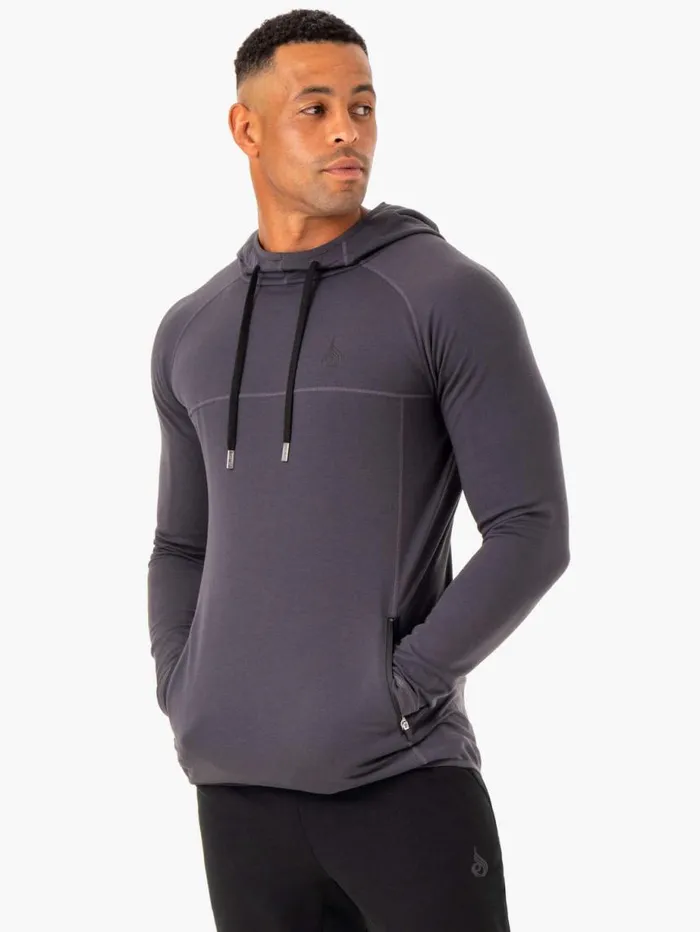 Sweaters and Hoodies Mens Ryderwear Optimal Pullover Hoodie Charcoal