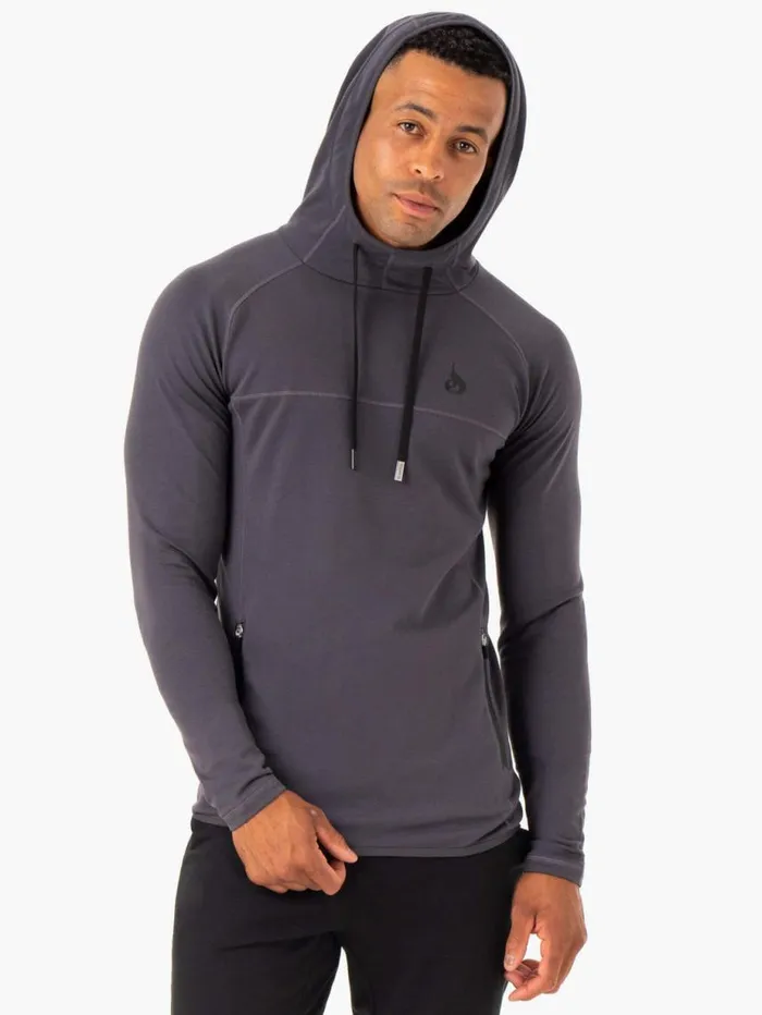 Sweaters and Hoodies Mens Ryderwear Optimal Pullover Hoodie Charcoal