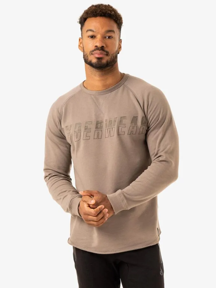 Sweaters and Hoodies Mens Ryderwear Overdrive Crew Neck Mushroom