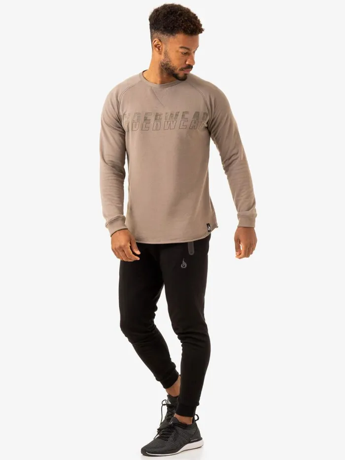 Sweaters and Hoodies Mens Ryderwear Overdrive Crew Neck Mushroom