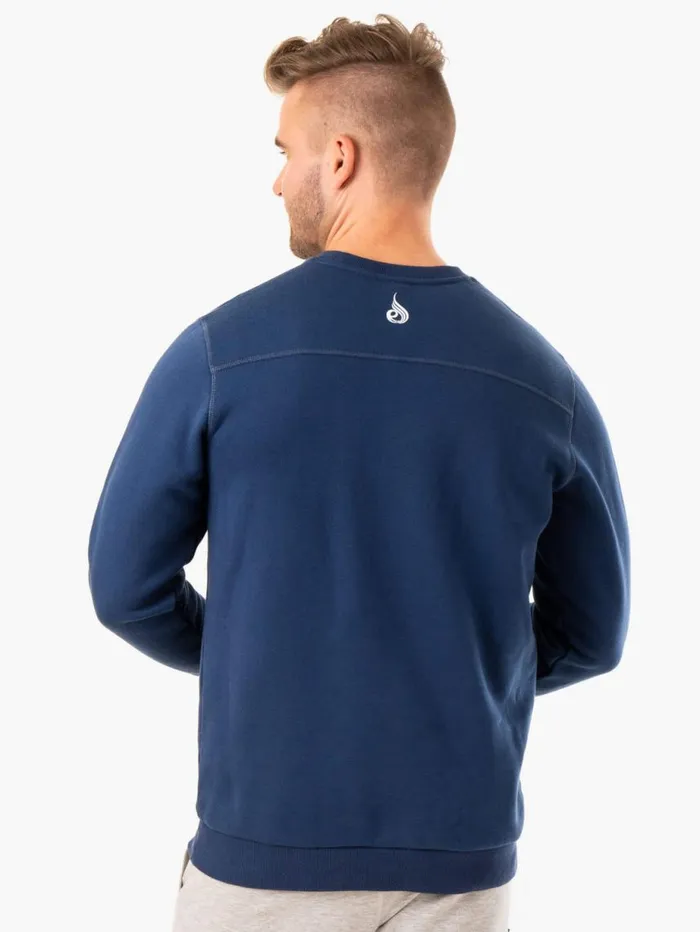 Sweaters and Hoodies Mens Ryderwear Recharge Pullover Blue