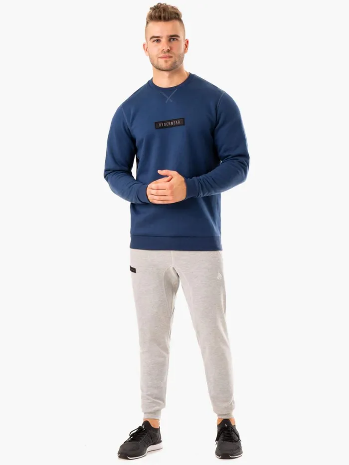 Sweaters and Hoodies Mens Ryderwear Recharge Pullover Blue