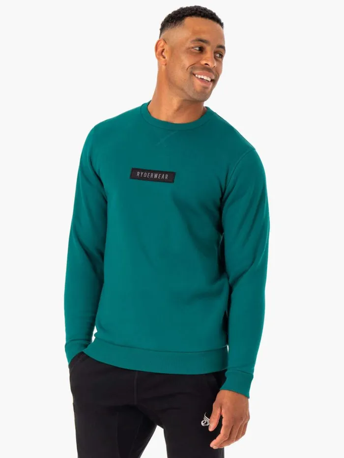 Sweaters and Hoodies Mens Ryderwear Recharge Pullover Teal