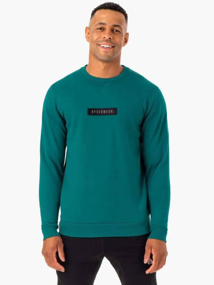 Sweaters and Hoodies Mens Ryderwear Recharge Pullover Teal
