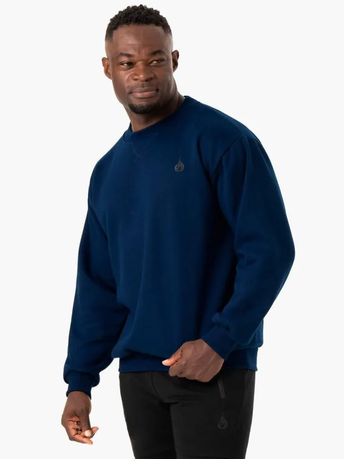 Sweaters and Hoodies Mens Ryderwear Reset Fleece Crew Neck Blue