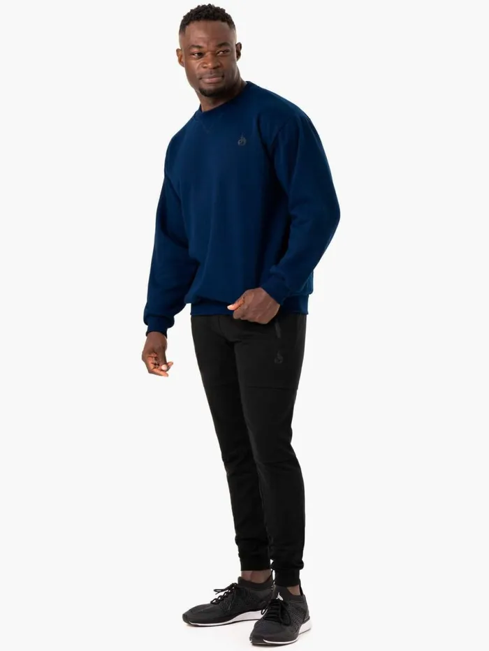 Sweaters and Hoodies Mens Ryderwear Reset Fleece Crew Neck Blue