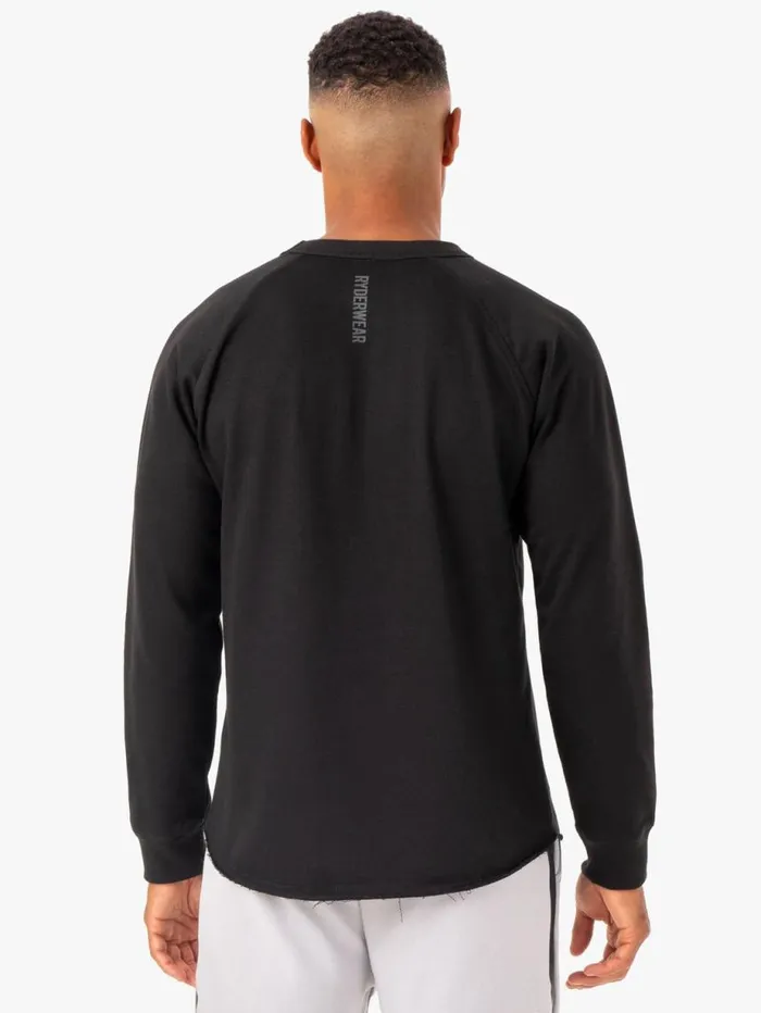 Sweaters and Hoodies Mens Ryderwear Restore Crew Neck Black