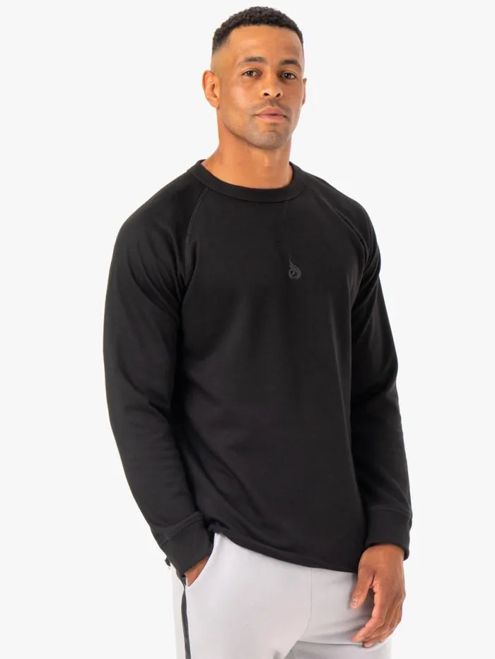 Sweaters and Hoodies Mens Ryderwear Restore Crew Neck Black