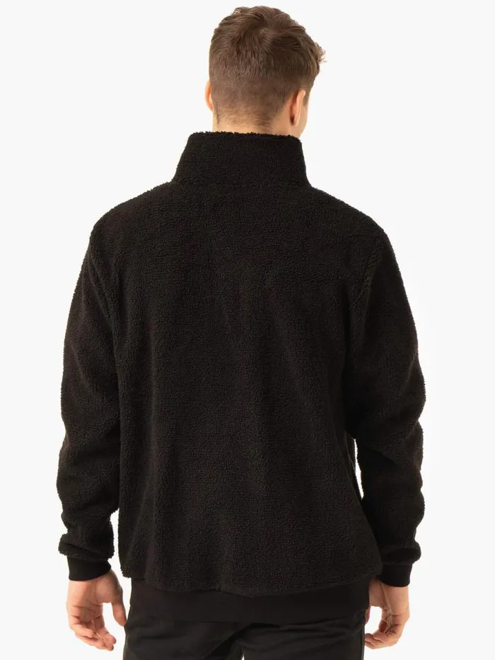 Sweaters and Hoodies Mens Ryderwear Vital Polar Fleece Half Zip Black