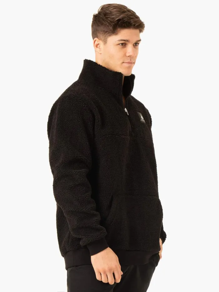 Sweaters and Hoodies Mens Ryderwear Vital Polar Fleece Half Zip Black