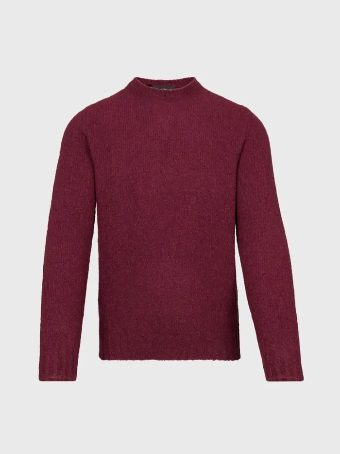 Sweaters Mens Paul Stuart Boucl Knit Crewneck Sweater Burgundy